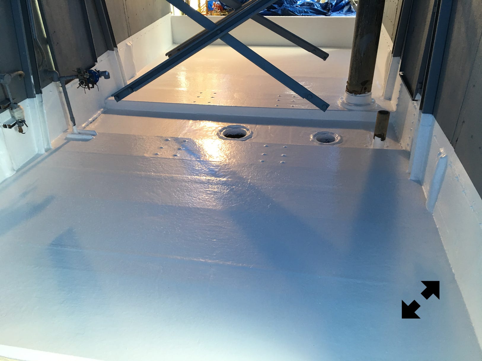 lining cooling tower floor with Fibreglass